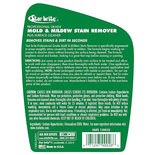 STAR BRITE Professional Grade Mold & Mildew Stain Remover - 32 OZ (120032)