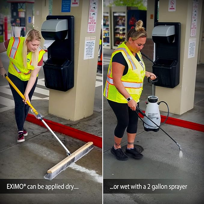 CAF Outdoor Cleaning EXIMO Waterless Concrete Cleaner, Oil Stain Remover for Asphalt, Driveway, Garage Floor, Basement and Walkway Surfaces, Natural Concrete Cleaner Powder Treatment, 3 lb Container