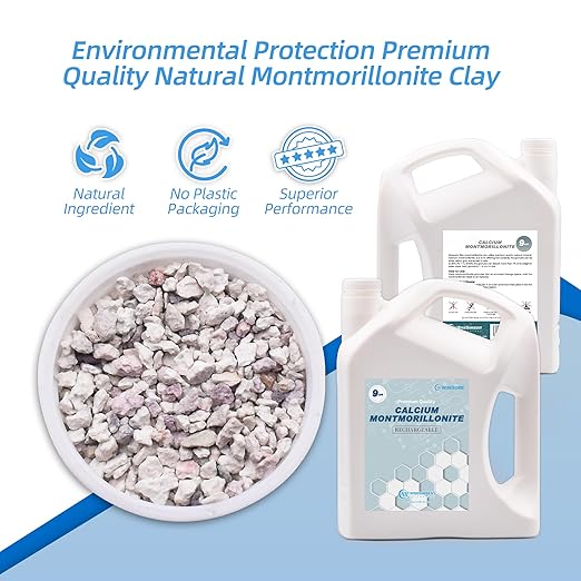 Wisesorb 18 LBS Desiccant Calcium Montmorillonite, Rechargeable Dessicant Dehumidifiers Desiccant Moisture Absorber, 2 Pack of 9 LBS