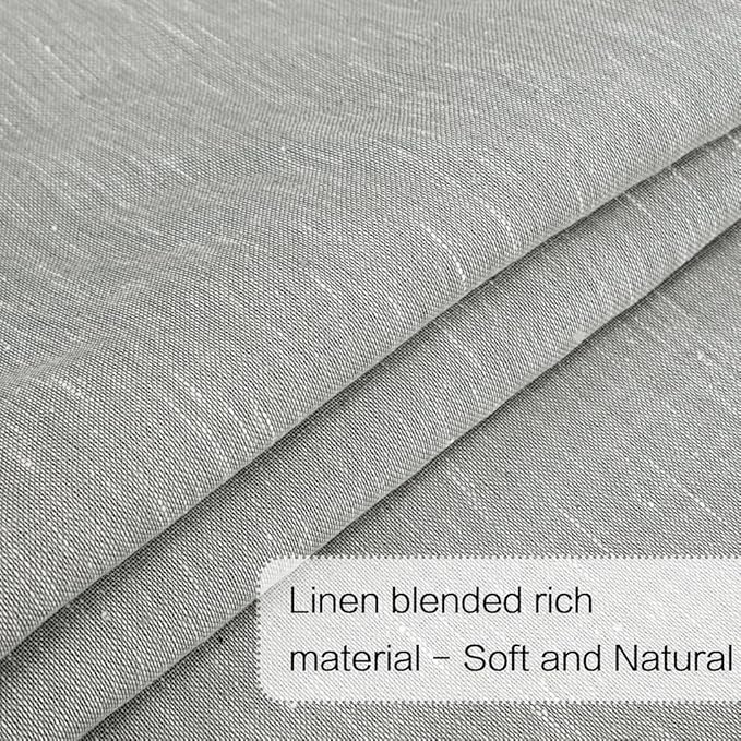 H.VERSAILTEX Linen French Door Curtains Semi Sheer Light Reducing Privacy Doors Window Cover with Tieback | Rod Pocket 1 Panel Door Shades for Glass Living Room Doorways,25" W x 72" L,Grey