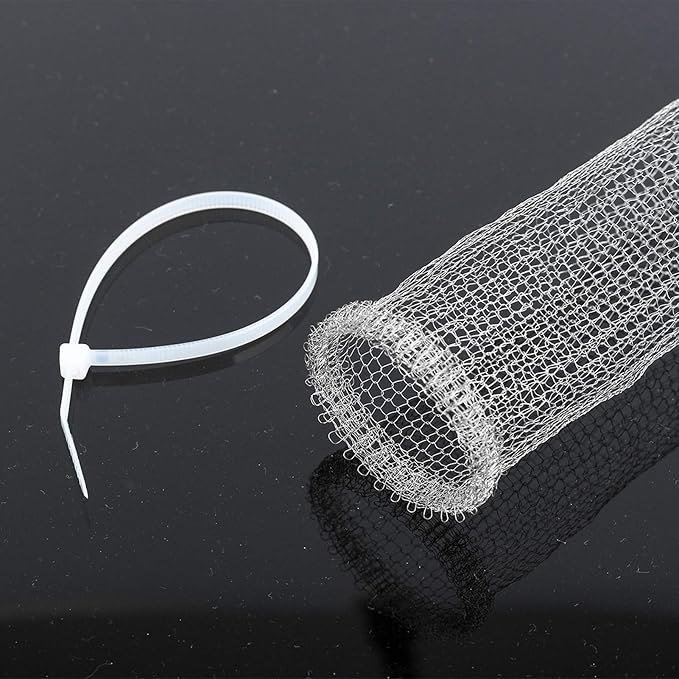 48 PCS Lint Traps Washing Machine Lint Trap Stainless Steel lint Snare Traps Laundry Mesh Washer Hose Filter Washing Machine Lint Snare, Lint Traps Hose Screen Filter Catcher with 48 Nylon Cable Ties