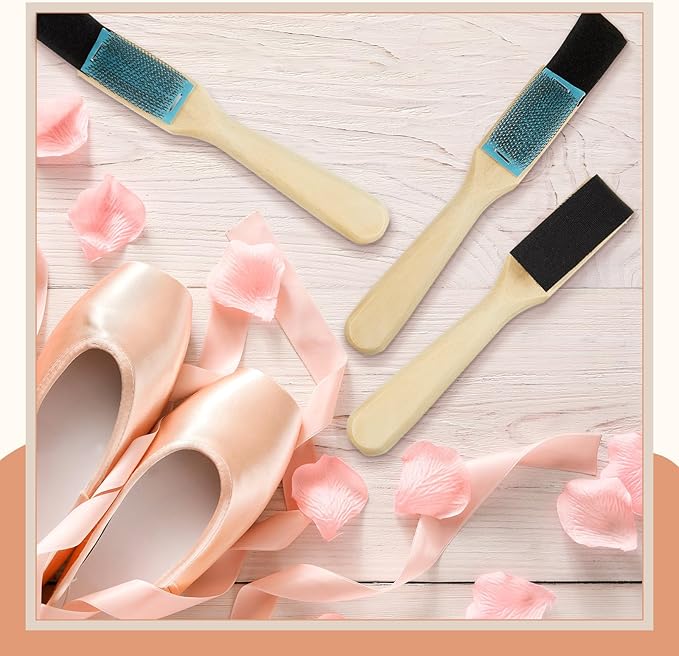 3 Pcs Dance Shoe Brush Suede Sole Wire Ballroom Dance Shoe Cleaner Wood Brush for Dancing Latin Footwear Cleaning(Half Cover)