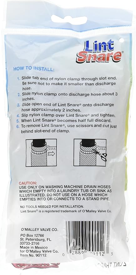 O'Malley 90112 Lint Snare Aluminum Washing Machine Lint Traps 2 (1 Pack of 2)