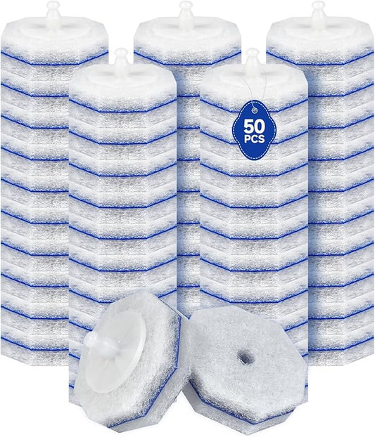 50 Count Disposable Toilet Brush,Toilet Cleaner Refills,Replacement Heads for Toilet Cleaning System,Compatible with Most Toilet Brushes（not Included Brush Rod）
