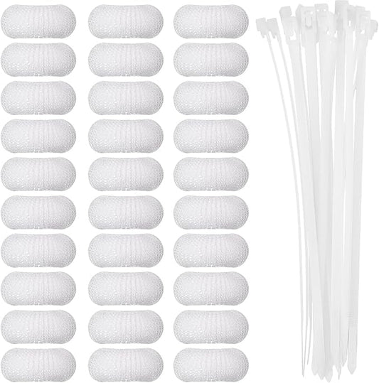 Sumind 30 Pack Nylon Lint Trap Washing Machine Fabric Mesh Snare Washer Lint Catcher with 30 Pack Cable Ties