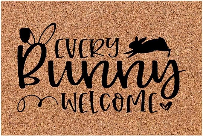 Easter Door Mat Every Bunny Welcome Rabbit Ears Front Indoor Outdoor Home Entrance Decor Easter Rug Soft Low Profile 16x24 Inch