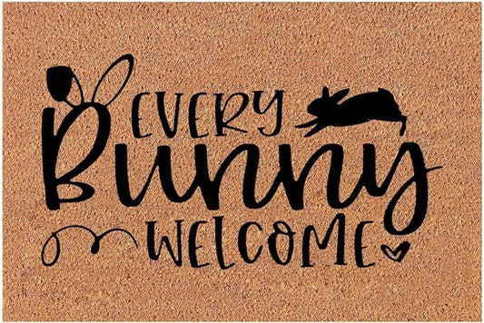 Easter Door Mat Every Bunny Welcome Rabbit Ears Front Indoor Outdoor Home Entrance Decor Easter Rug Soft Low Profile 18x30 Inch