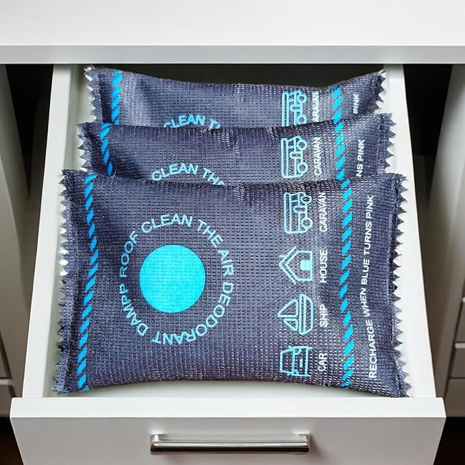 Car Dehumidifier Desiccant – Color Changing Silica Gel Absorber, Fast Reactivating Moisture Control Bag, Portable Anti Damp Solution | Humidity Absorber For Trucks RV Closet Basement Bathroom