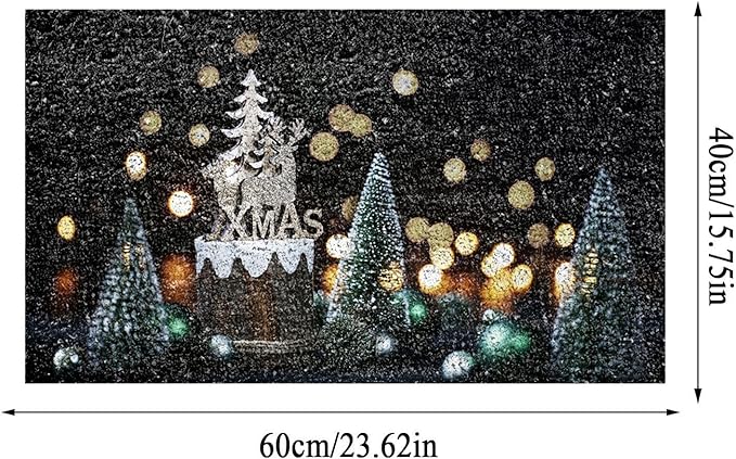 Balls Deep Into Christmas Door Mat, Xmas Rug Christmas Decorations, Non-Slip Welcome Doormat for Front Door, Indoor Outdoor Holiday Rug for Home Kitchen Floor Christmas Decor 16 X 24 Inch
