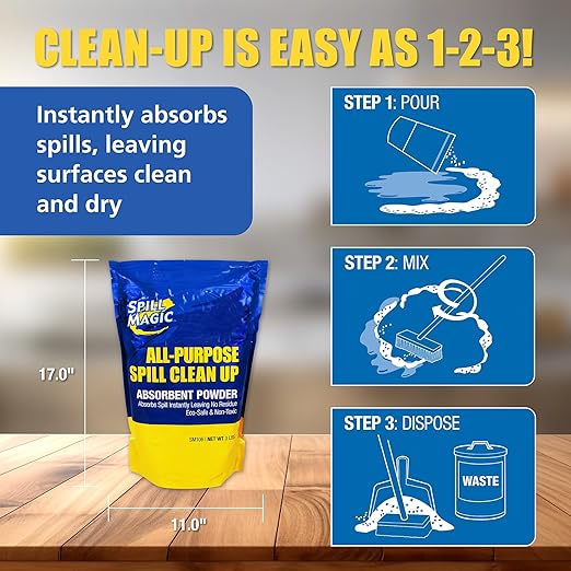 Spill Magic All-Purpose Absorbent Powder, 3 lb Bag