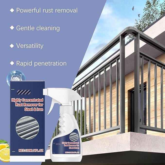 OJJ 2026 New Highly Concentrated Steel Rust Remover, Meigline Rust Remover for Steel & Iron, Powerful Rust Stain Remover for Tools, Stainless Steel, Automotive Parts, Fast Acting Rust-120ml (1 PCS)