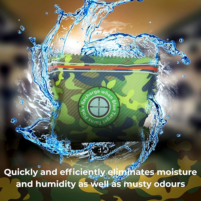 Zarpax Gun Safe Dehumidifier Camouflage - Rechargeable Desiccant Dehumidifier Bags - Reusable & Absorbs Moisture & Humidity - 2x Pack
