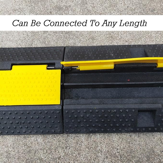 Cable Protector Ramp,Rubber Driveway Modular Heavy Duty Speed,for Garage Gravel Roads Asphalt Concrete
