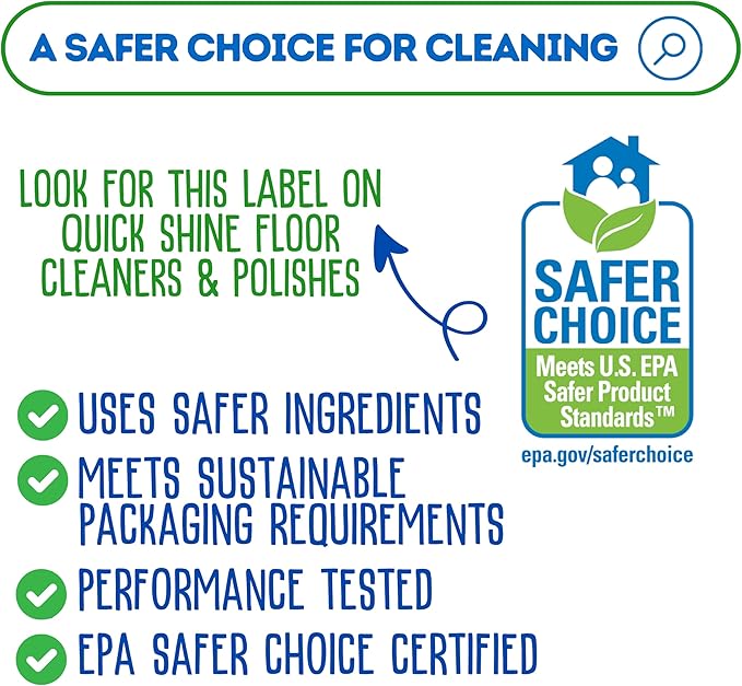 Quick Shine Multi Surface Concentrated Floor Cleaner 27oz Use on Hardwood, Laminate, Luxury Vinyl Plank LVT, Tile & Stone Dirt Dissolving & Powerful Cleaning Makes 27 Gallons