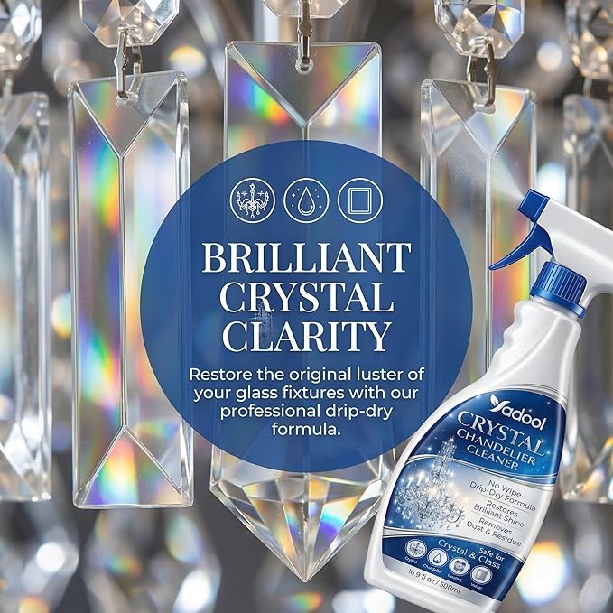 Chandelier Cleaner Spray for Entryway Chandeliers, Drip Dry No Wipe Formula, Removes Dust Build-Up, Restores Shine