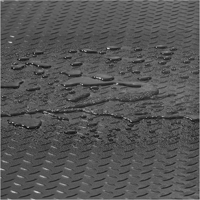 Garage Floor Mats 2 Rolls 14.7 x 3.6 Ft, 2.5mm PVC Garage Flooring, Black Car Floor Protector