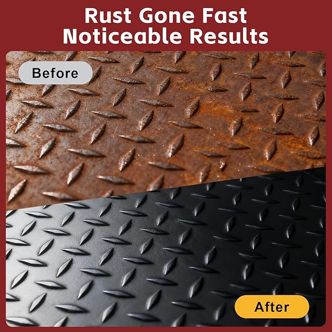 Rust Converter Remover Paint for Metal, 3-in-1 Long-lasting Rust Inhibitor&Primer, Quick-Dry Coating for Automotive, Trailer, Chassis and Tools, Water-Based & VOC-free Reformer for Metal- 35oz Black