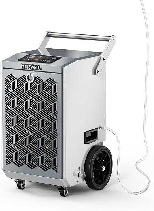 160 Pints Commercial Dehumidifier with Pump and Drain Hose for Basements, Heavy Duty Commercial Grade Dehumidifiers for Large Spaces, Warehouse, Industry Water Damage Unit, Auto Defrost