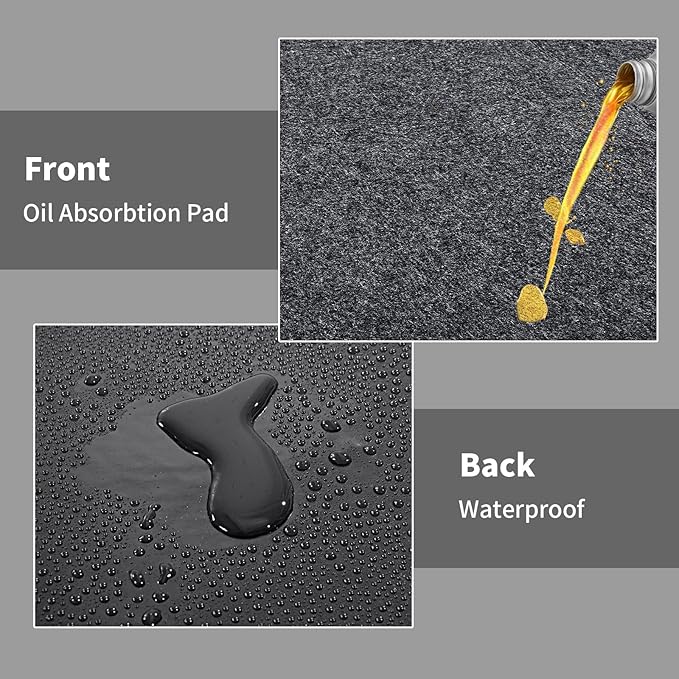 MABOZOO Garage Floor Mat 8.8 x22 Ft, Extra Large Garage Carpet Rug, Reusable Absorbent Oil Spill Mat, Washable Parking Flooring Rug for Under Car, Protects from Spills, Drips and Stains