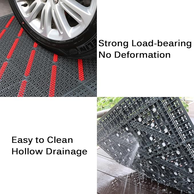 Interlocking Floor Tiles, Garage Flooring Tiles, Shoe Cleaner Mats for Entryway, Non-Slip Outdoor Shower Mat with Drainage Holes for Slippery Areas (Color : A, Size : 75x120cm)