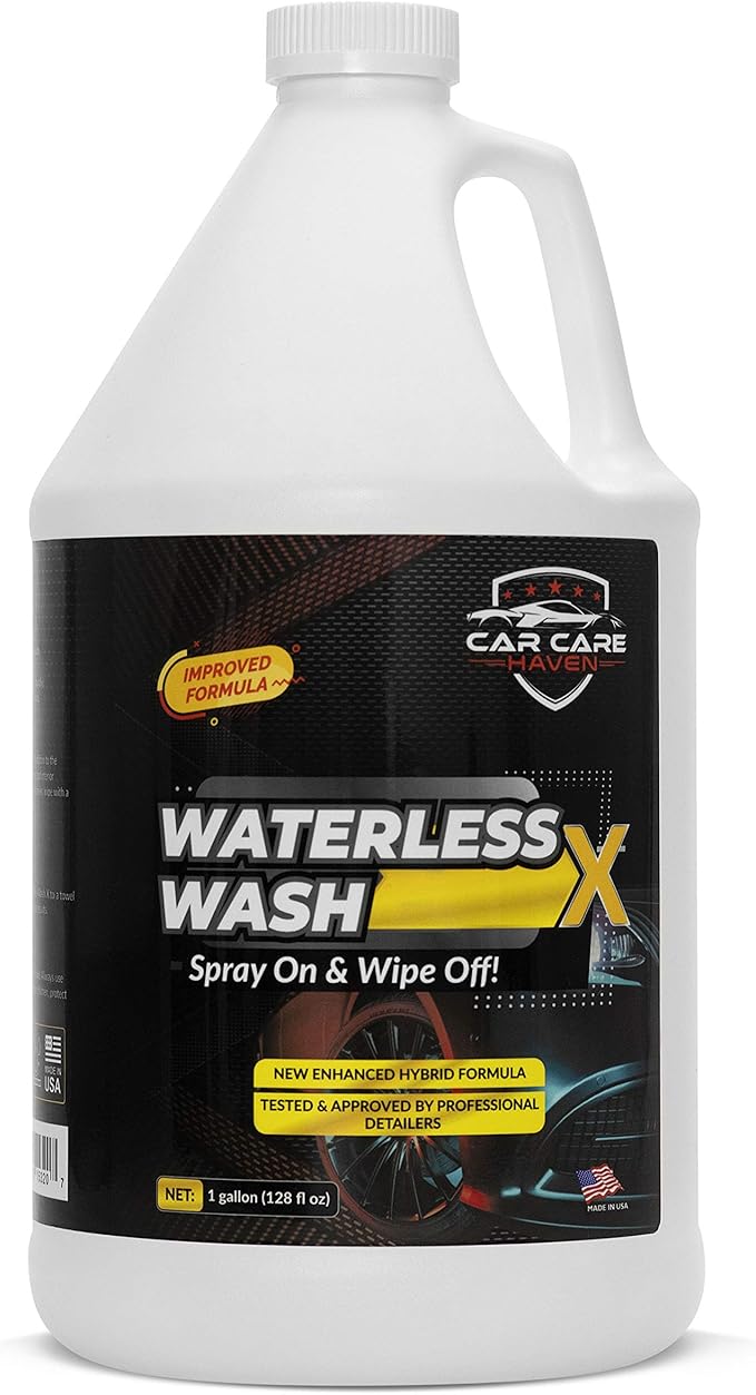 Waterless Wash X-Car Detailing Without Water | Quick Detailer for Any Vehicle-Wash in Your Garage, at Work, or Anywhere-Spray On & Wipe Off (128 oz Concentrate)