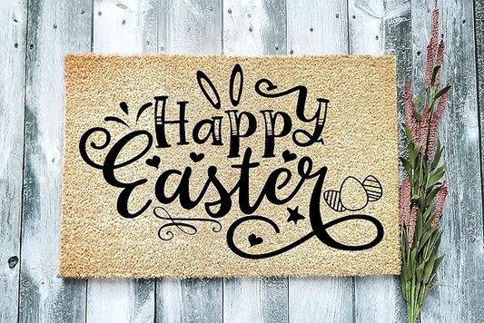 Happy Easter Gift Holiday Welcome Mat Door Mat Decor Cute Spring Home Kitchen Bedroom 20x32 Inch