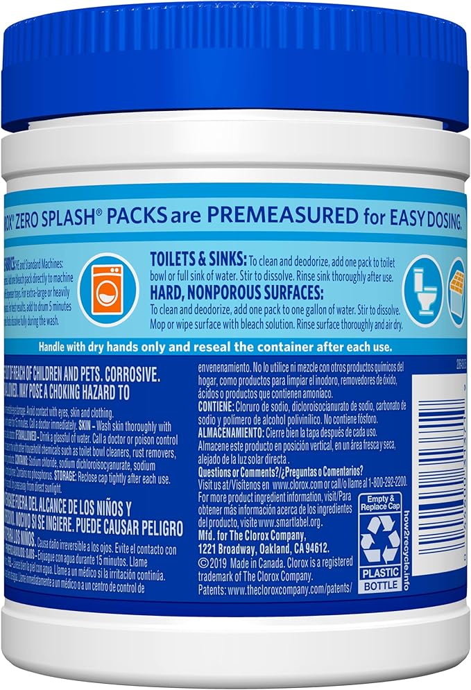 Clorox Control Bleach Packs Regular Laundry Packs, 12 Count