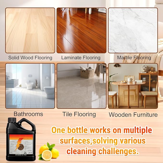 Tile Cleaner-Heavy Duty Solubrilho Floor Cleaner - 0.5L Heavy Duty Floor Cleaner, Multipurpose Powerful Stain Removing Liquid for Multi-Surface Use, Bathroom, Kitchen, Floors & Non-Slip