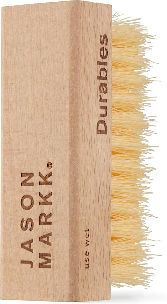 Jason Markk Standard Cleaning Brush - Handcrafted Wood Handle - Synthetic Bristles - Tough on Stubborn Stains & Dirt on Midsoles - Great for All-Around Shoe Cleaning - Works on Most Materials