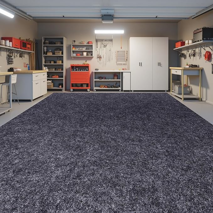 Garage Floor Mat, 6 x 8 Ft Waterproof Mats with Non-Slip Backing, Reusable Absorbent Surface, Easy Clean Oil Spill Protector for Garage, Driveway, Workshop