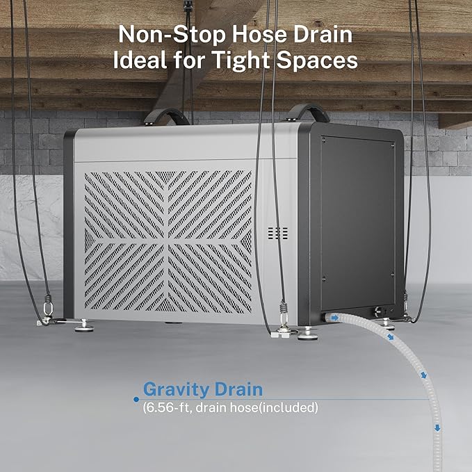 Yaufey 125 Pints Commercial Dehumidifier for Crawl Space, Basement, Industrial, Up to 6,500 Sq. Ft., 10-98% RH Humidity Control, TUV Certified, Auto Defrost, 5-Year Coverage
