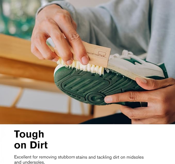 Jason Markk Standard Cleaning Brush - Handcrafted Wood Handle - Synthetic Bristles - Tough on Stubborn Stains & Dirt on Midsoles - Great for All-Around Shoe Cleaning - Works on Most Materials