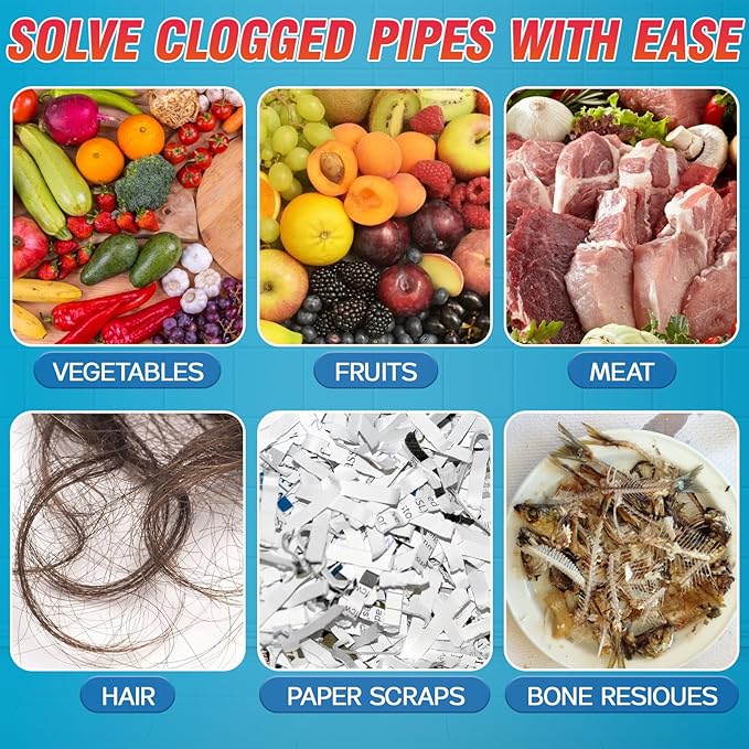 Drain Clog Remover, Powerful Sink Drain Cleaner Powder, Fast Removes Clogs, Hair, Grease & Soap Scum, for Pipes Home Use (260g)