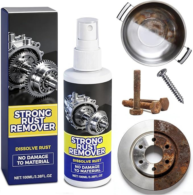 Rust Remover Spray for Metal, Versatile Rust Stain Cleaner for Tools, Cars, Chains & More - Effective Iron Out Solution for All Metal Surfaces
