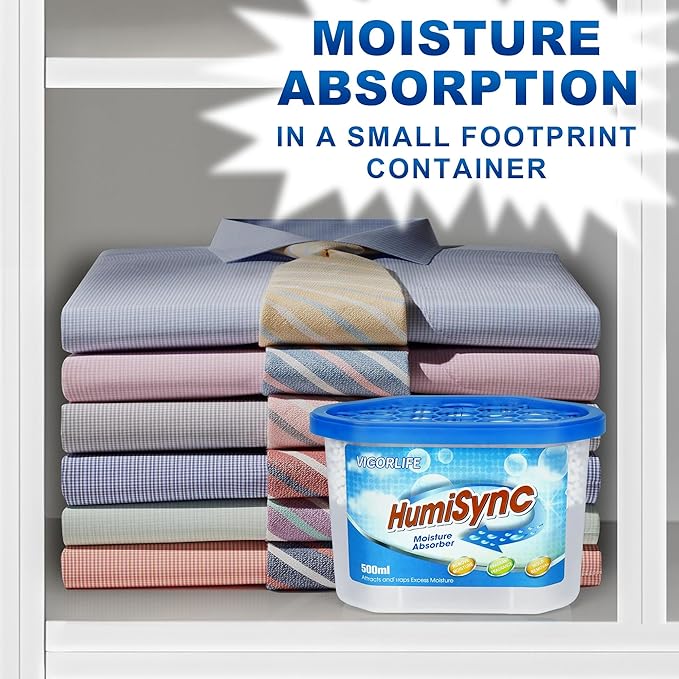 Moisture Absorber 6 Pack, 10.5 Oz Portable Humidity Absorber Boxes for Your Bathroom, RV & Car Moisture Control, Dehumidifiers Attracts Extra Moisture for Closet, Unscented
