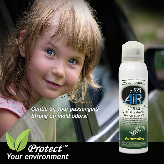 DWD2 Protect™ Automotive Mold Treatment - Revitalize Your Car's Interior The Green Automotive Mold Treatment Solution. Say Goodbye to Unpleasant Odors and Hello to a Fresh and Protected Cabin (FOGGER)