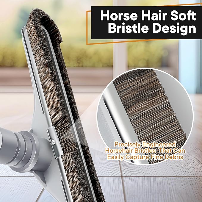 Replacement Floor Tool Compatible with Proteam E-Z Glide Backpack Vacuums 10 QT & 6 QT, Upgraded 14" Hard Surface Floor Tool for Commercial Cleaner Cleaning Brush(Horse Hair Brush,Gray)