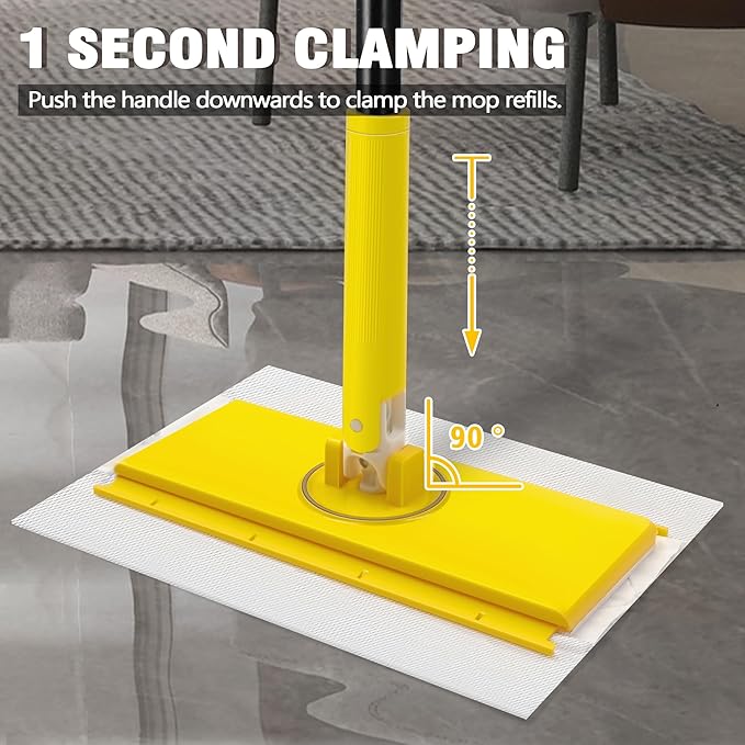 NEWE Sweeper Mop, 2-in-1 Starter Kit for Swiffer 10 Dry Sweeping Cloths and 10 Wet Mopping Pads, Disposable Duster for Cleaning Wood Hardwood Floors Wall Kitchen Bathroom College Dorm
