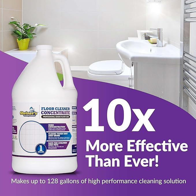 Sheiner's Multipurpose Cleaner Concentrate, No-Rinse Floor Cleaner for Mopping & Floor Degreaser for Home, Safe for Kids & Pets, Non-Toxic Lavender Scent All Purpose Cleaner Supplies,1-Gallon.