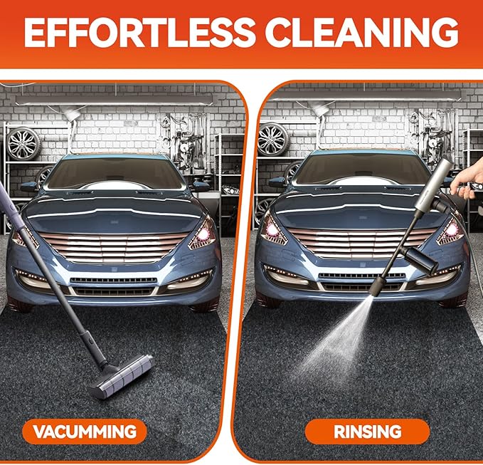 Heavy Duty Oil Spill Mat, Upgraded Garage Floor Mat for Under Car, 1/4" Waterproof Rubber Bottom Absorbs Oil Quickly, Washable, Reusable Oil Drip Leak Absorbent Pad (4'11″ x 5'11″)