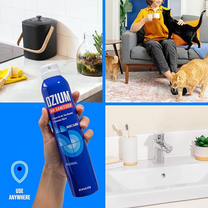 Ozium 8 Oz. Air Sanitizer & Odor Eliminator for Homes, Cars, Offices and More, Original Scent, Pack of 1