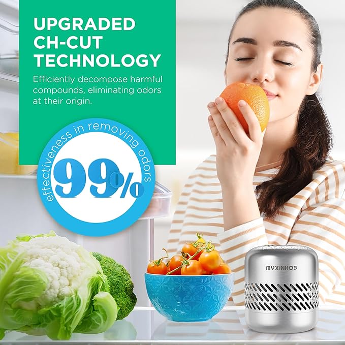 Long-lasting Refrigerator Deodorizer For Odor Remove: Fridge Deodorizer For Smell Remove (Light Grey)