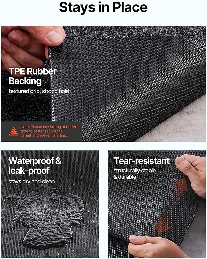 VEVOR Garage Floor Mat, 7.5'x20' Oil Spill Mat Waterproof Protection from Water Snow Rain Mud and Oil for Under Car, Non-Slip Containment Mat with TPE Anti-Leak Backing & Easy Clean & Cuttable