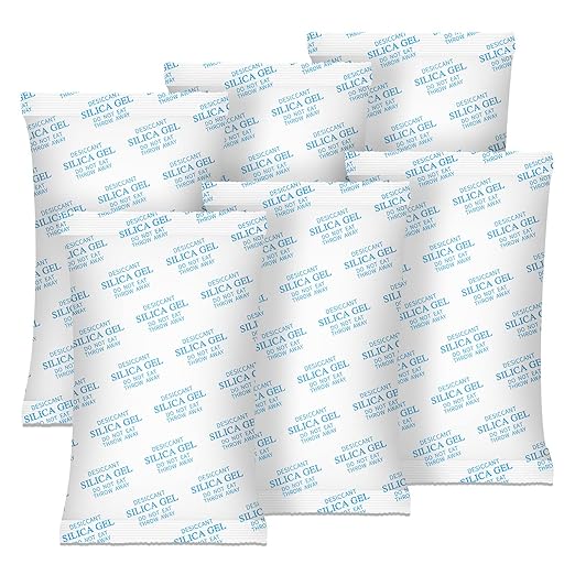 Desiccant Packs – 500 Gram 6 Packs Silica Packets for Moisture Control, Silica Gel Car Dehumidifier by Reusable, Large Moisture Absorbers for Electric Tool, Basement, 3D Filaments and Safes
