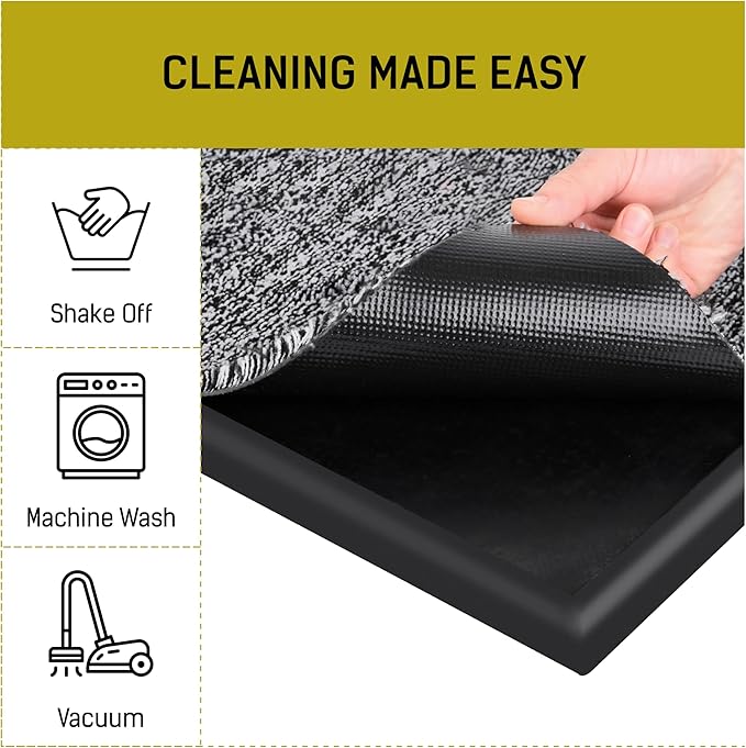 LOSTRONAUT 2-in-1 Wet Dry Shoe Cleaner - 25''x16'' Non Slip Floor Mat, Indoor & Outdoor Welcome Rug, Disinfectant Mat for Doors