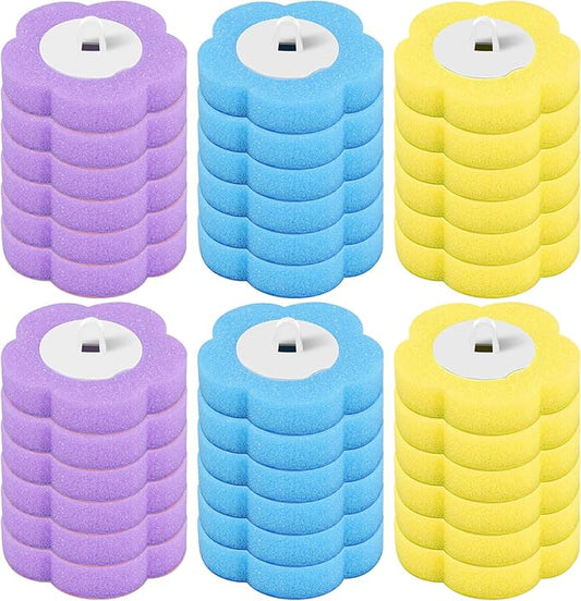 Disposable Toilet Brush Refills, Wall Mount Toilet Bowl Brush, Toilet Wand Refills with Extended Handle Cleaning Set, 360° Cleaning Toilet Brush Grip Suitable for Bathrooms (Brush+24 Refills)