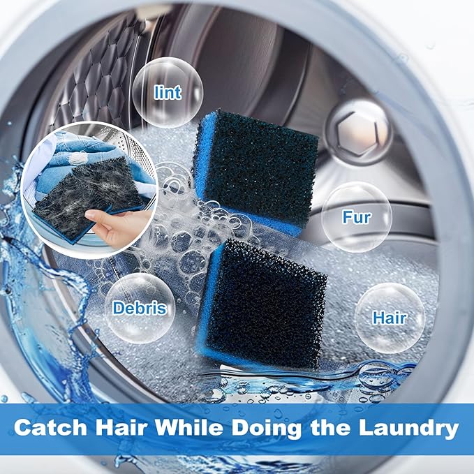 Pet Hair Remover for Laundry - Reusable Lint Fur Catcher Tool, Effortlessly Removes Dog & Cat Hair from Clothes in Washing Machine (6PCS)
