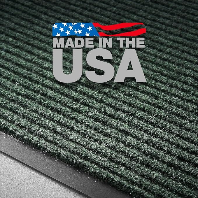Consolidated Plastics Brush Dry Mat - Made in USA, Heavy-Duty Commercial DoorRug for Indoor/Outdoor Entryways, Non-Slip Backing for High-Traffic Areas (3' W x 6' L, Green)