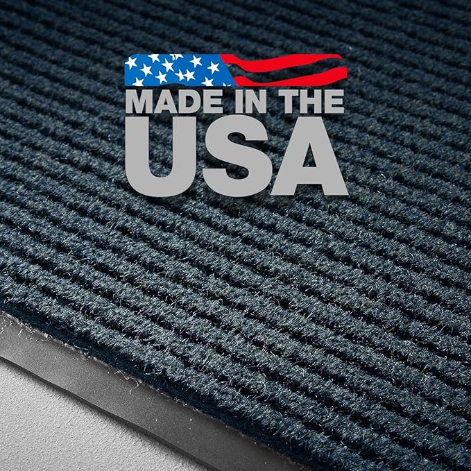 Consolidated Plastics Brush Dry Mat - Made in USA, Heavy-Duty Commercial DoorRug for Indoor/Outdoor Entryways, Non-Slip Backing for High-Traffic Areas (4' W x 6' L, Blue)