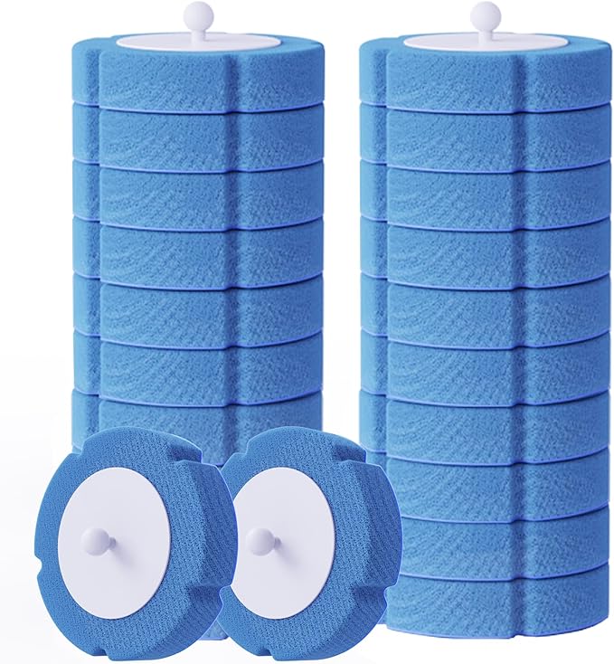 Disposable Toilet Brush Refills 20 PCS Blue(20 Refills, Blue)